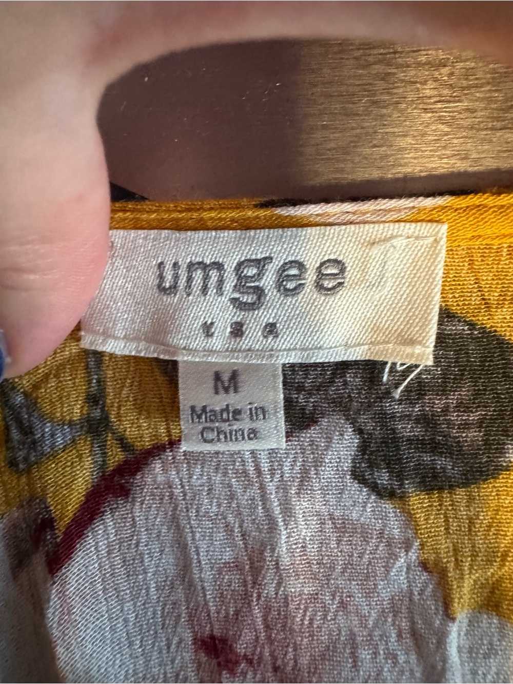 Umgee Mustard Floral V-Neck Crochet-Trim Mini Dress - Picture 3 of 3